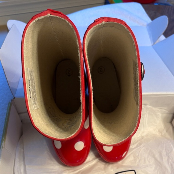 Hatley Red and White Polka Dot Classic Rain Boots Size 2 - Picture 3 of 9